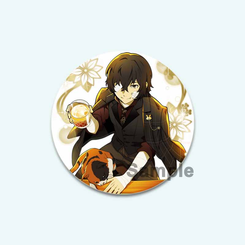 32/44/58 мм мультфильм бродячие собаки Банго HD печать брошь аниме значок вооруженное детективное агентство Дадзай Осаму круглая витрина броши булавка на лацкан ювелирные изделия
