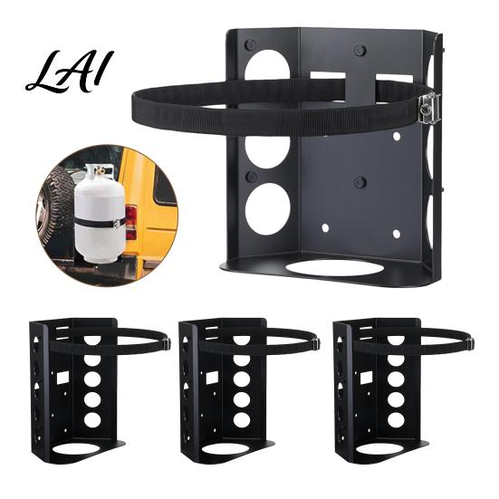 Outdoor RV Gas Holder Propane Tank Stainless Steel Adjustable Mounting Bracket Strap Design Heavy Duty Anti Scratch Bracket Rust Resistant