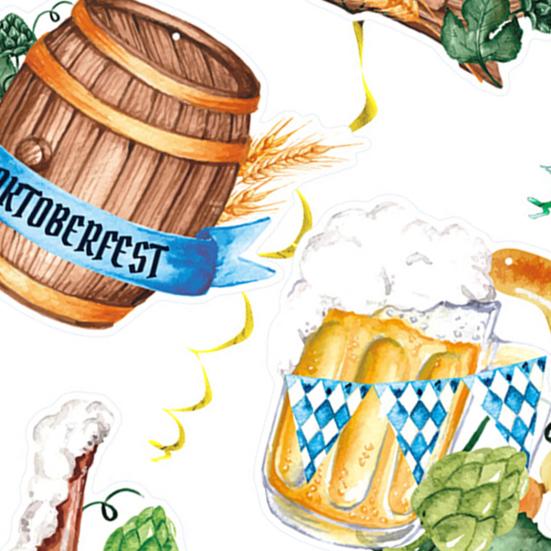 Yousheng 48 шт. Подвесные спиральные украшения Октоберфест, Подвесной спиральный стример для пивного фестиваля, Потолочный декор для вечеринки в стиле Октоберфест