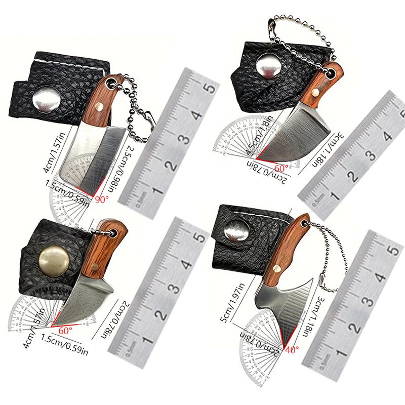 4pcs/Set Stainless Steel Pocket Knife Kitchen Mini Knives EDC Keychain Portable Unboxing Knife Outdoors Fishing Cutter