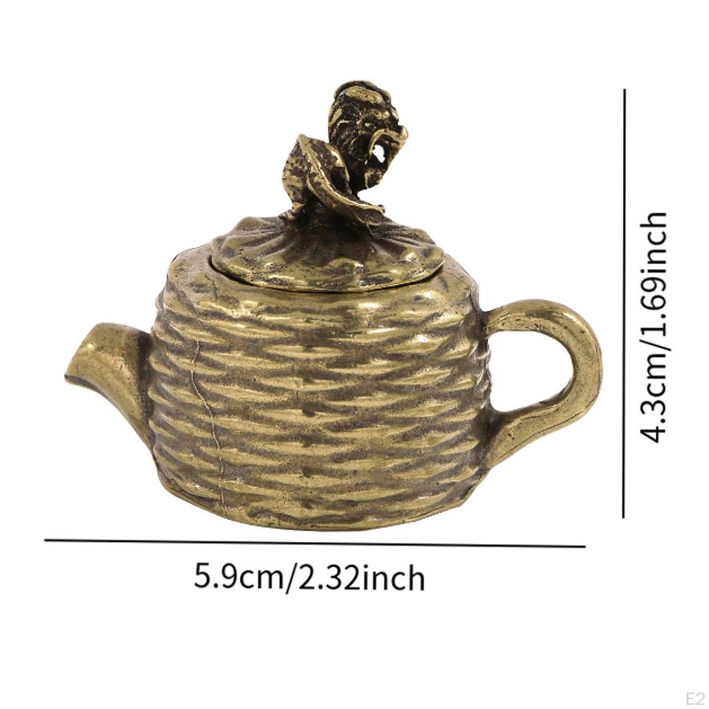 Mini Teapot Sculpture Ornament Sturdy Birthday Gift Antique Chinese Statue Feng Shui for