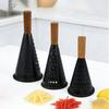 Stainless Steel Cheese Grater Wooden Handle Garlic Grinder Black Conical Vegetable Grater  Carrot