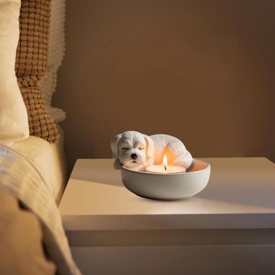 Подсвечник для щенка ручной работы, подсвечник для чайной свечи в виде животного, мультяшный