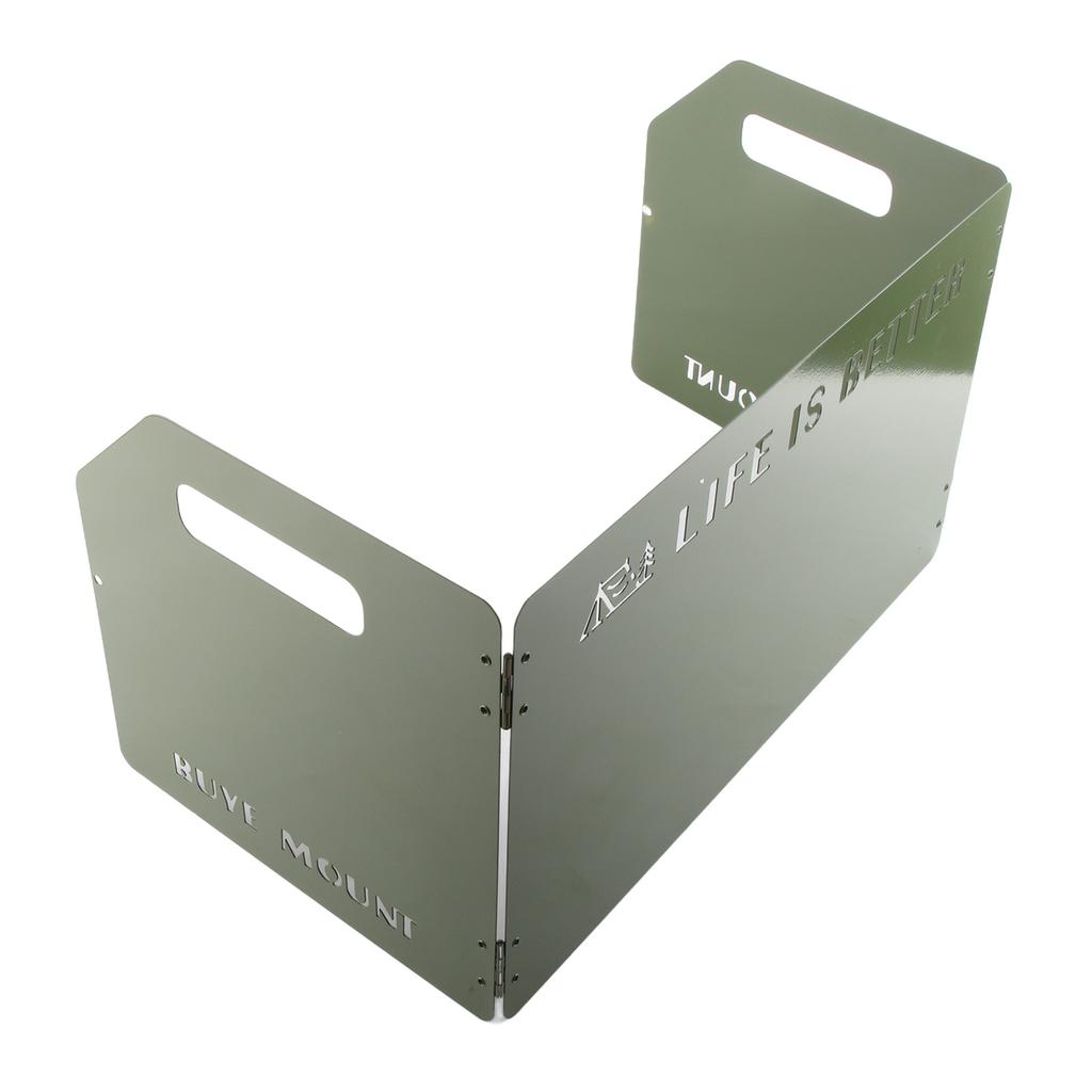 Camping Stove Windscreen Outdoor Folding Portable Metal Stove Windshield Wind Blocker Tri Folded