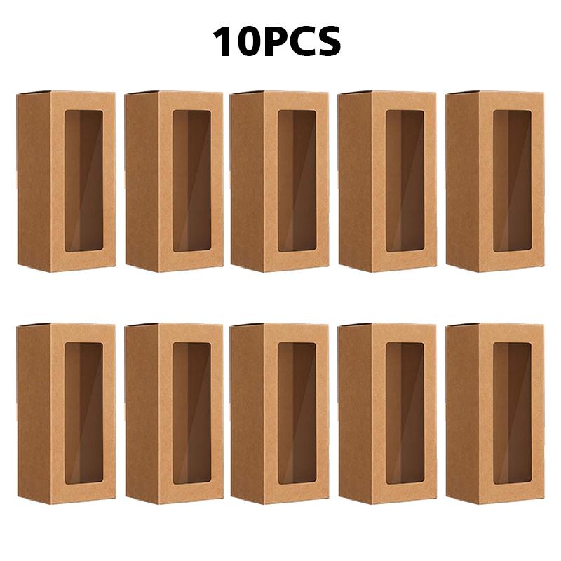 10 шт. Прозрачная выставочная коробка, подарочная коробка с окном, праздничные подарки, лазерные упаковочные коробки, черные 20x8x8 см