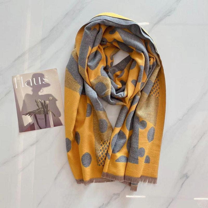 Кашемировая шаль в корейском стиле с геометрическим узором в горошек — теплый осенне-зимний шарф для женщин