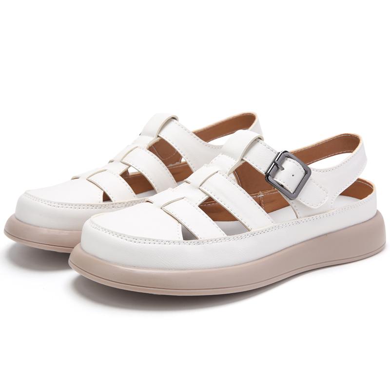 Женские римские сандалии Летние повседневные сандалии для девочек с закрытым носком Пляжная обувь больших размеров