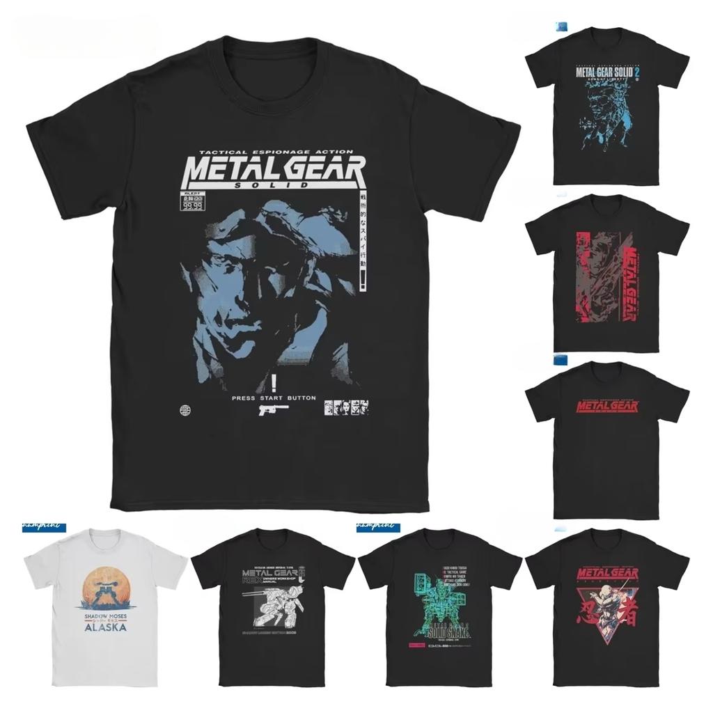 Мужская Женская Игровая Футболка MGS1 Solid Snake Metal Gear Полиэстер Топы Смешные Футболки с Коротким Рукавом и Круглым Вырезом Повседневные Классические Футболки Одежда