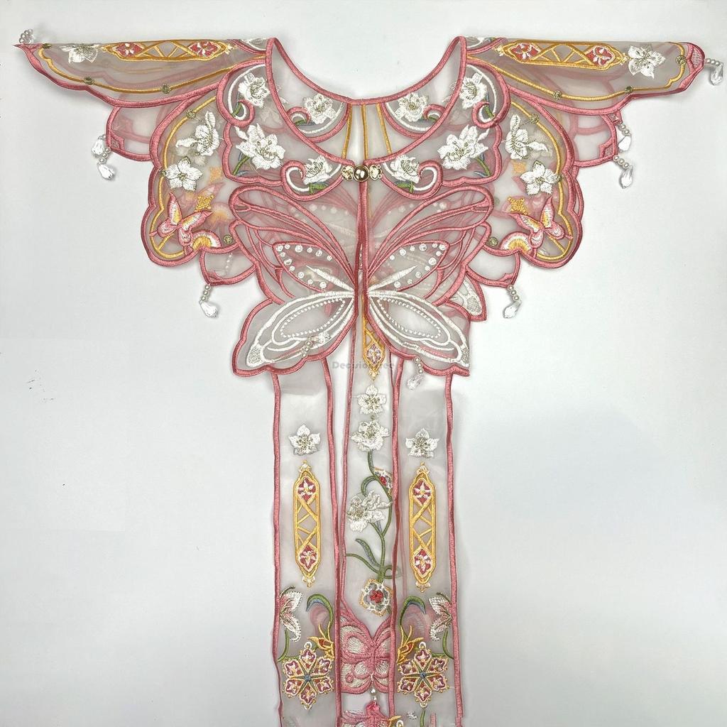Ming Dynasty Embroidery Hanfu Cloud Shoulder Butterfly National Cape New Chinese Style Hanfu Skirt Cheongsam False Collar