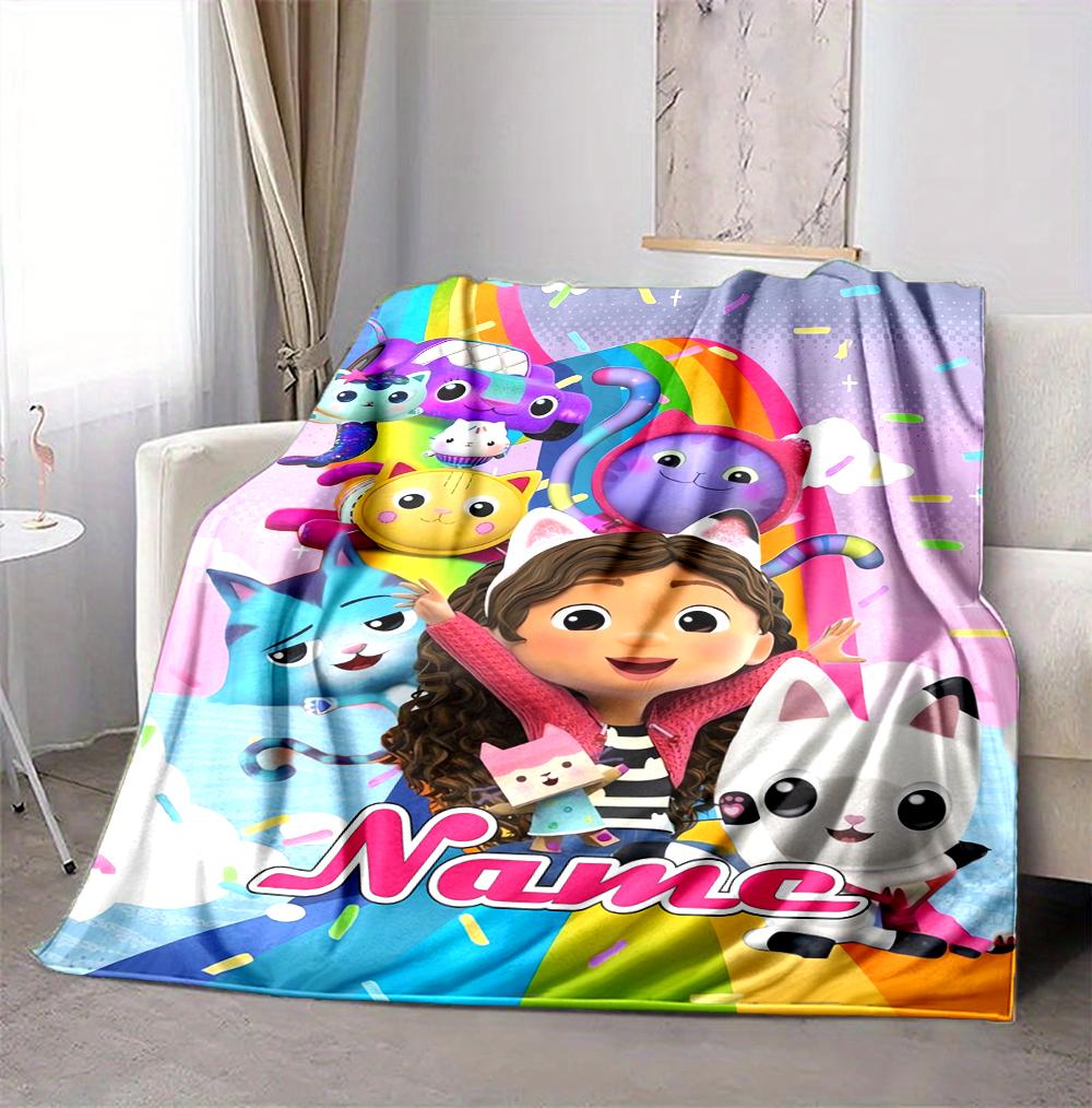 Custom Name Fairy Cat Dreams Flannel Blanket Throw Blanket Soft Warm Sofa Bed home Decor Unique Gift