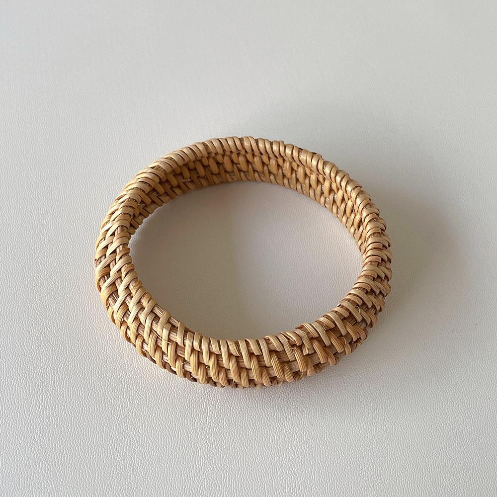 Rattan Woven Vintage Rattan Bracelet Chunky Style Ethnic Style Bangle Handmade Bangles Boho Style