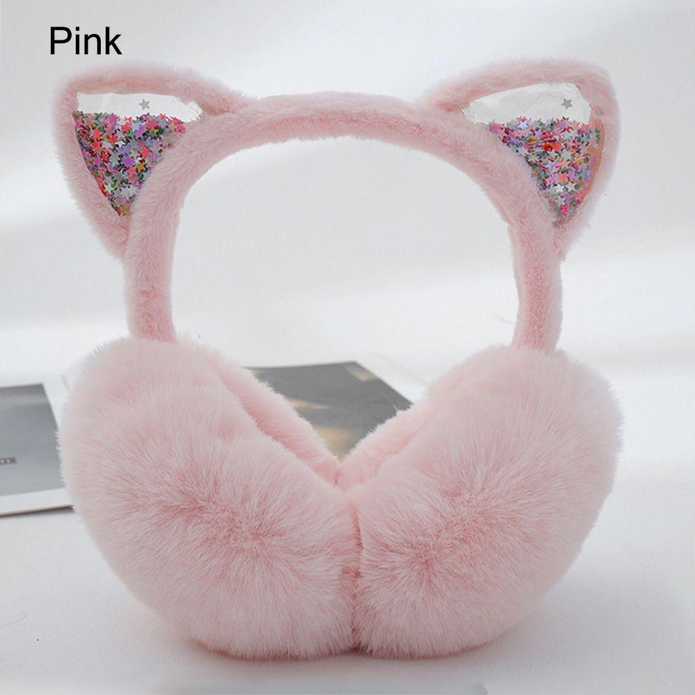 Cute Animal Earmuffs Soft Warm Cat Ears Ear Warmers Women Girls Foldable Winter Ear Covers Outdoor Furry Fleece Earmuffs