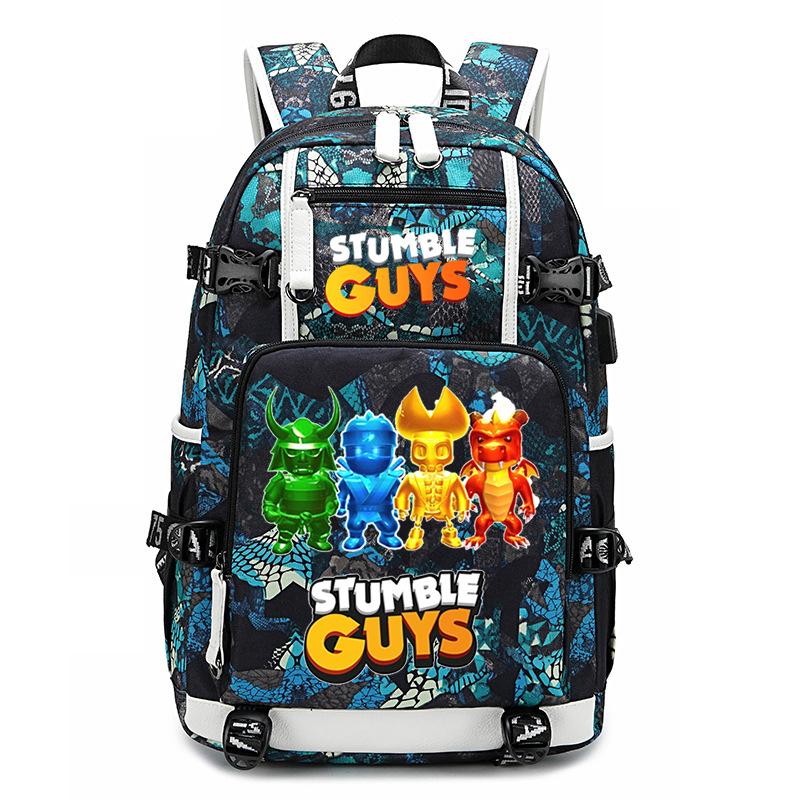 Game Stumble Guys Collision Party Peripheral Printed Student School Bag Camo Bag Sports Bag Backpack
