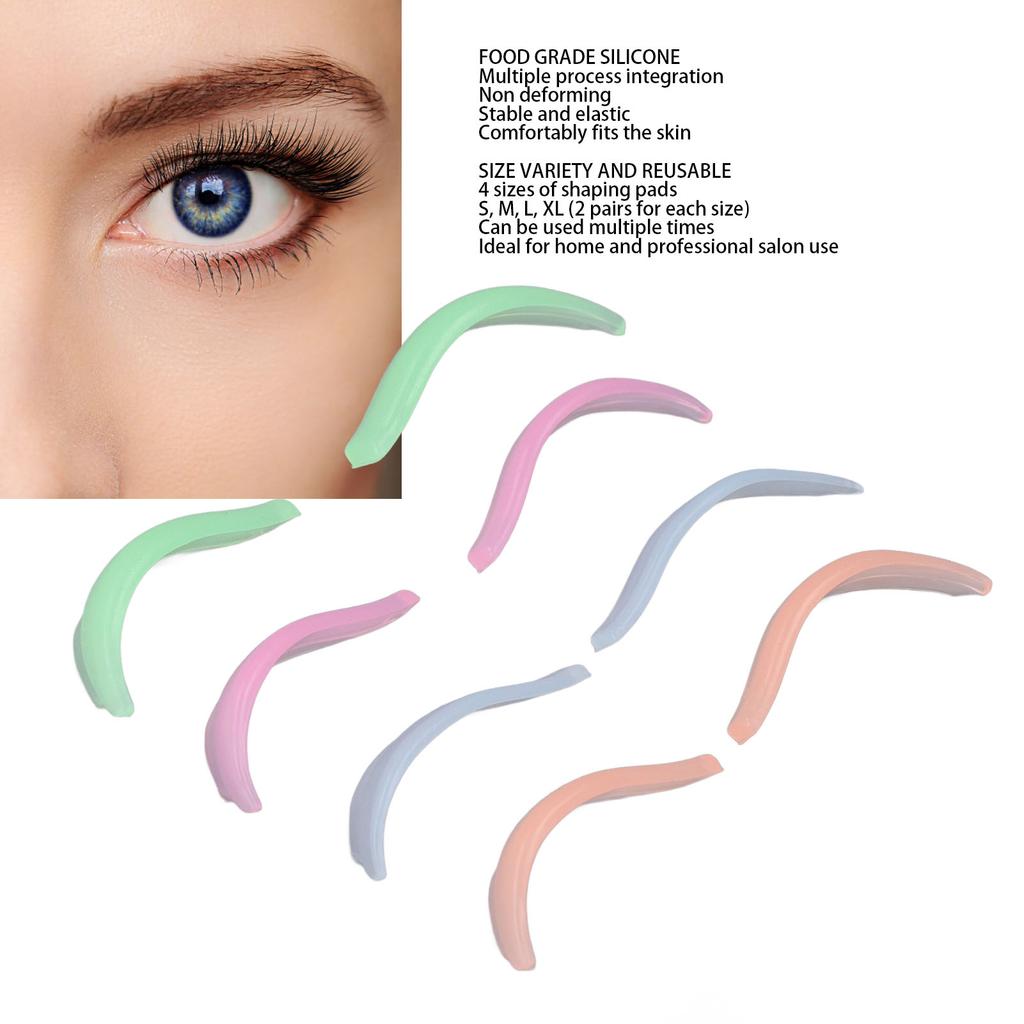 8 пар силиконовых валиков для ламинирования ресниц 4 размеров, многоразовые бигуди для завивки, инструменты для макияжа и красоты, не требующие клея, подушечки для ламинирования ресниц