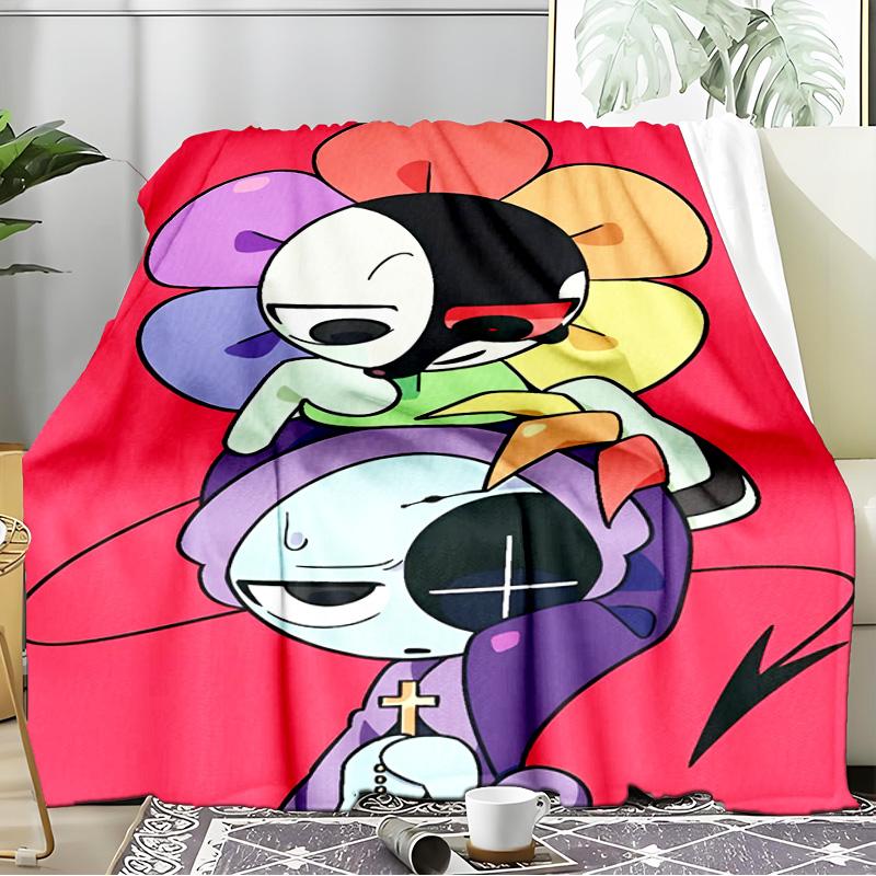 Colorful Cartoon Dandy Blanket Flannel Throw for Sofa, Indoor, Camping, Living Room, Office, Chair, And Bed Soft Birthday Gift