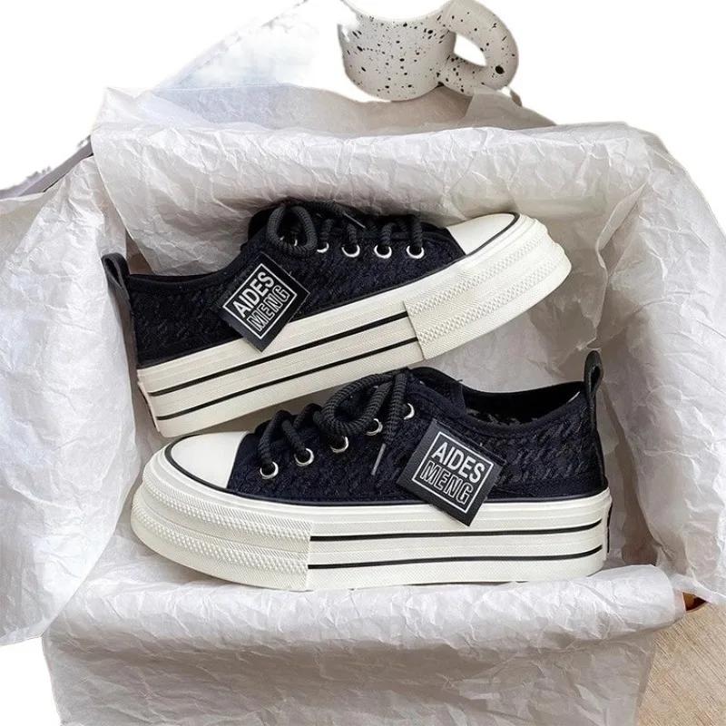 Модные парусиновые кроссовки для женщин, дизайнерская обувь Breathe Harajuku, кроссовки на платформе для девушек в стиле хип-хоп, женские туфли с эффектом потертости