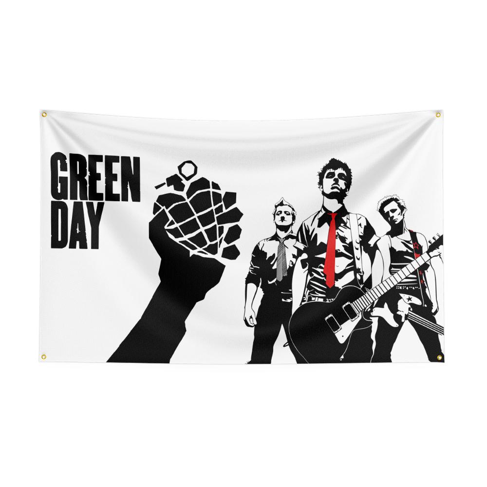 Ggreen Day Flag Rock Music Band Banner   Hd Printing Tapestry Exhibition Music Band Fans Garage Decor