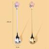 Mixing Spoon 304 Stainless Steel Spoon Home Dessert Spoon Drift Cherry Blossom Spoon Long Handle Spoon