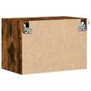 Wall Mounted Nightstand with LED Lights Smoked Oak