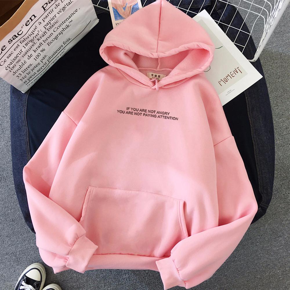 Teens Girls Funny Letter  Oversized Hoodies Women Sweatshirts Harajuku Hooded Sweats Long Sleeve Autumn Warm Women's Clothing