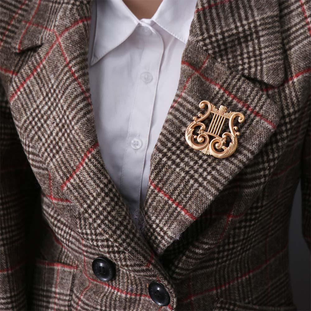 Музыкальный инструмент Восьмая нота Значок Цинковый сплав Арфа Креативные значки Скрипичный ключ Украшение для рюкзака