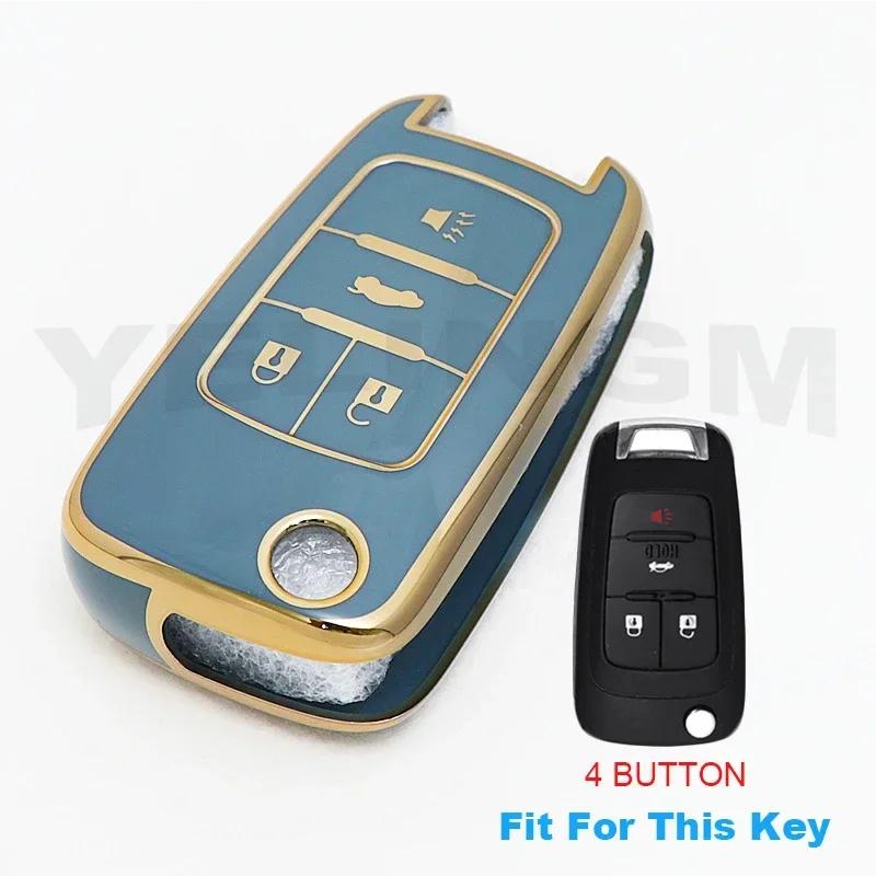 TPU Smart Key Case For Chevrolet Car Key Fob for Chevrolet Chevy Cruze Malibu Camaro Aveo Equinox Impala Sonic 2 3 4 5 Buttons