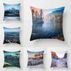 Mountains and Lakes Natural Scenery Pattern Luxury Home Decoration Pillowcase Living Room Sofa Car Cushion Cover