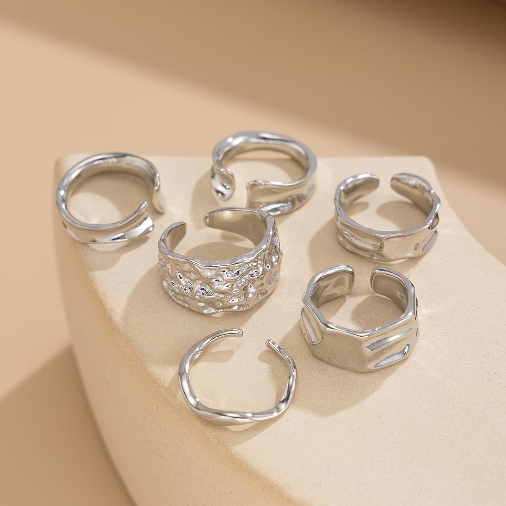 Ювелирное изделие индивидуальность простое нерегулярное ювелирное кольцо холодный ветер ниша складной открытый набор колец