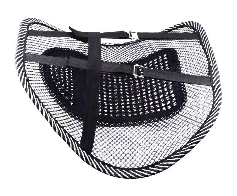 Дышащая поясничная подушка-поддержка для автомобиля и офиса - Универсальный размер, всесезонная подушка-спинка