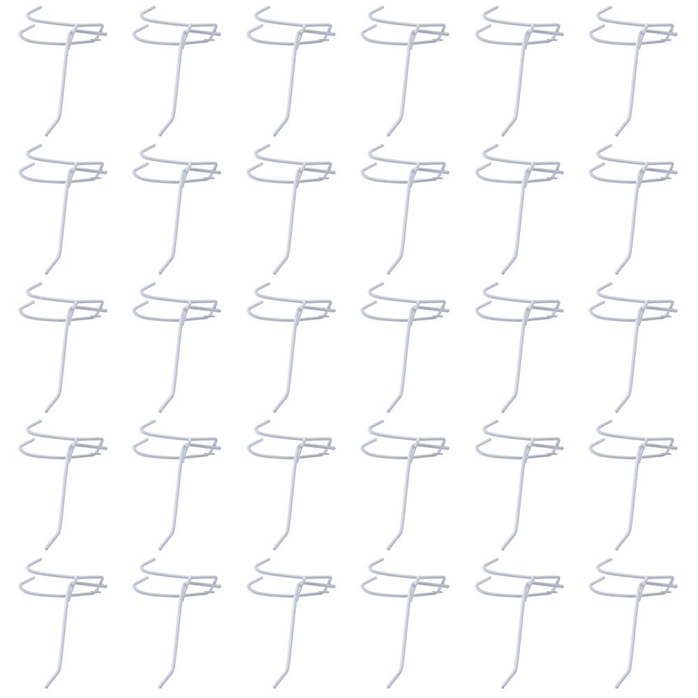 Durable 4 Inch White Grid Wall Display Hooks Metal Wall Organizers Gridwall Hooks & Hangers Wall Grid Accessories