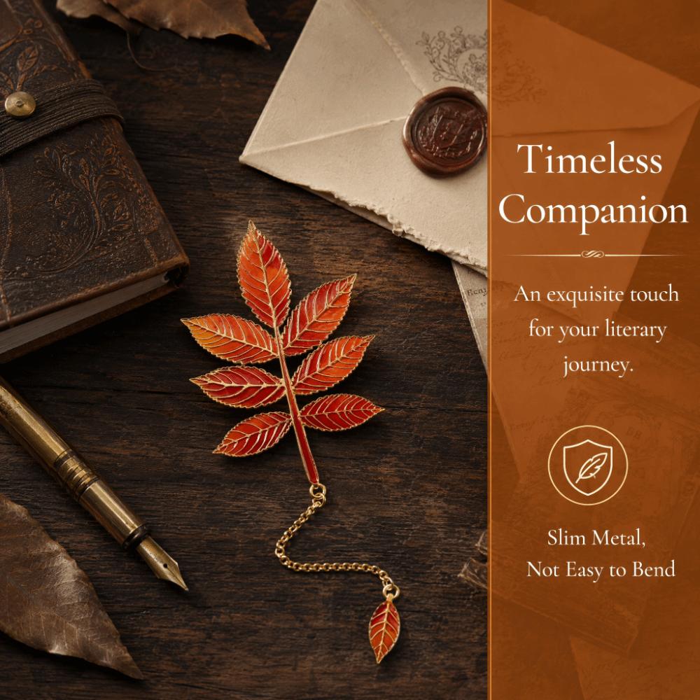 Creative Leaf Metal Autumn Element Bookmarks Stationery Decorative Bookmark Teachers and Students