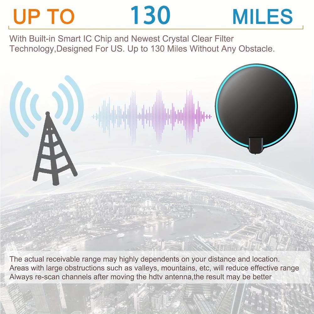Цифровая HDTV антенна с большим радиусом действия 100 миль для помещений, усиленный усилитель сигнала, поддержка 4K 1080P UHF VHF FM местных каналов с