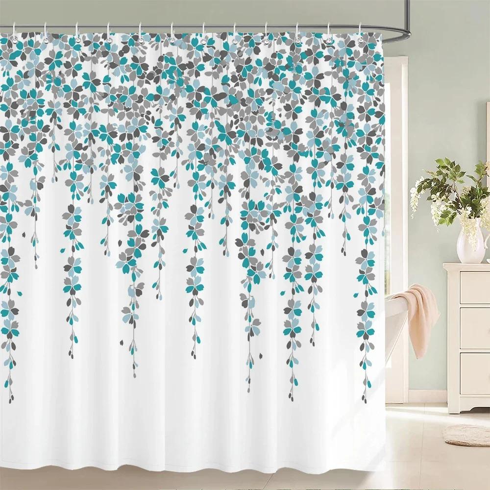 Водонепроницаемые тканевые шторки для душа Листья деревьев Белая береза Ванная комната Большие 240X180 3D-печать Декорация Шторка для душа Занавеска для ванны