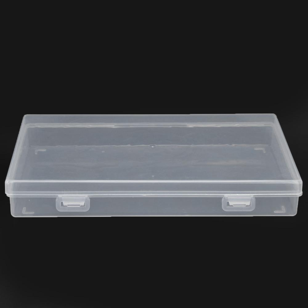 4pcs Transparent Transparent Plastic Box Flap Lid Multipurpose Storage Box  Office Supplies