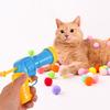 Cat Toys Mini Interactive Launch Training Toy For Pet Kitten Creative Shooting Gun Games Stretch Plush Ball Toys Pet Supplies