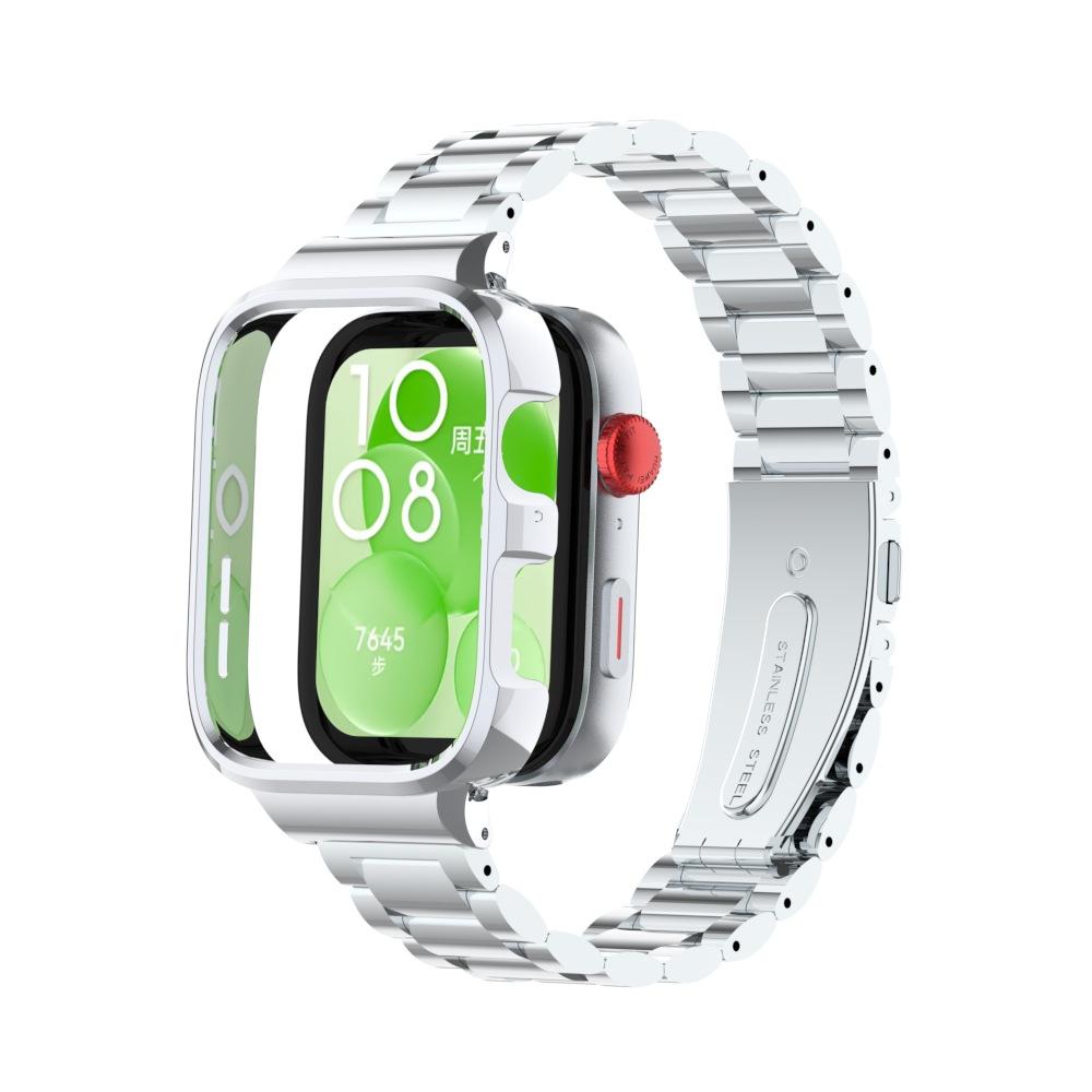 Защитный чехол из нержавеющей стали для смарт-часов Huawei Watch Fit 3, металлический браслет для huawei watch fit3 Band+Protect Cover