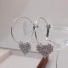 2024 Heart-Shaped Diamond Stud Earrings: Shiny, Large Hoop, Indifferent Style for Women