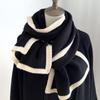 Large Winter Scarf Thicken Plush Neckerchief Fashion Knitted Scarfs  Autumn