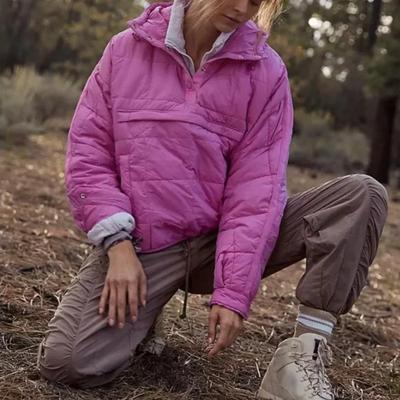 Женская однотонная свободная повседневная хлопковая куртка с длинными рукавами и капюшоном