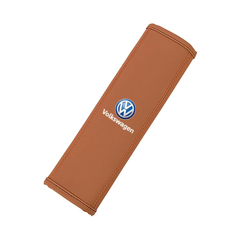 T23-Car Seat Belt Cover For Volkswagen Golf Phaeton GTI Teramont Passat Car Interior Leather Safety Belt Shoulder Protector keychainVSOA1