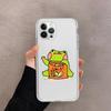 Мультяшный рисунок лягушки Чехол для телефона Для iPhone 15 13 14 Pro Max XS XR 12 11 Pro 13 Mini 6 7 8 Plus Мягкий прозрачный задний чехол