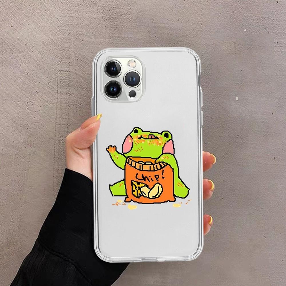 Мультяшный рисунок лягушки Чехол для телефона Для iPhone 15 13 14 Pro Max XS XR 12 11 Pro 13 Mini 6 7 8 Plus Мягкий прозрачный задний чехол