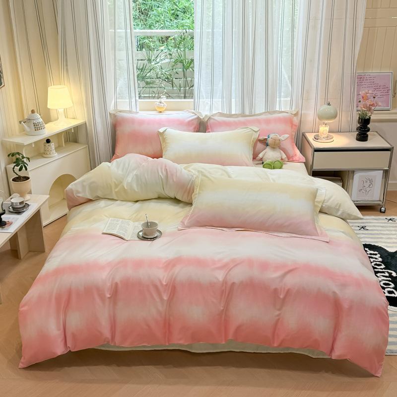 Комплект из четырех предметов, пододеяльник из чистого хлопка, простыня из хлопка, комплект из трех предметов для односпальной кровати в общежитии