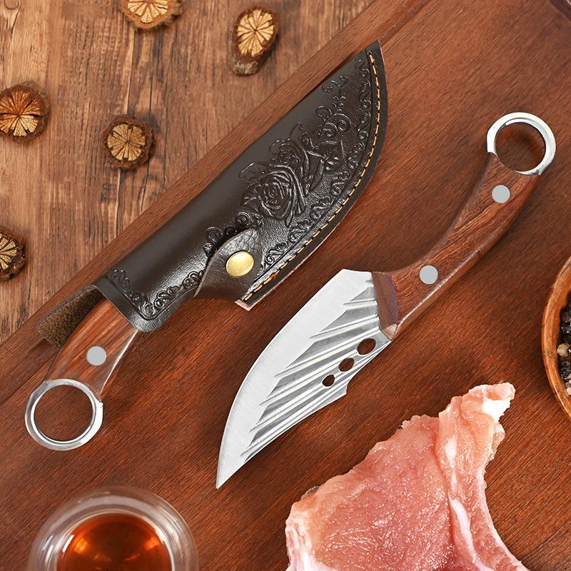Кольцо для ручного мяса, кухонный нож для мясника, бытовой нож для фруктов, портативный нож для стейка, мяса, нож для обвалки
