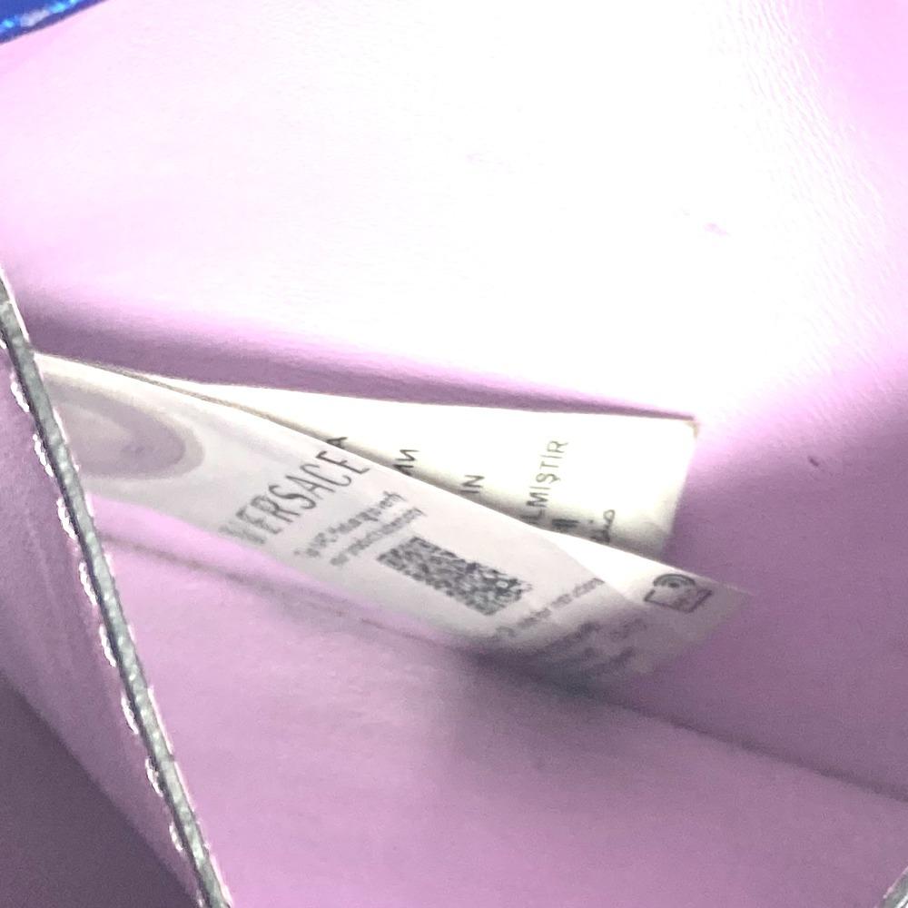 VERSACE medusa logo 2WAY Chain Shoulder Bag Hand Bag Leather blue