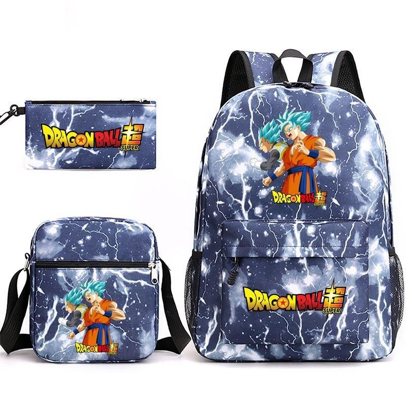Рюкзак с принтом Dragon Ball Super Z, набор из 3 предметов, повседневный, для улицы, школьный рюкзак, набор из 3 предметов