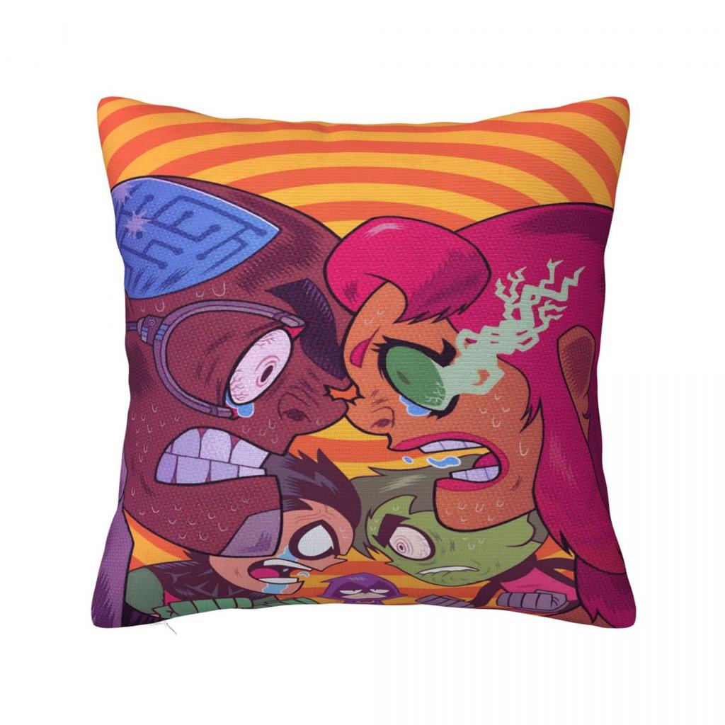 Cartoon Go Pillow Cover T-Teen Square Pillow Case Cushion Cover Retro Trendy Graphic Pillowcases For Sofa Home Decorative