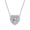 Real 1CT Heart Moissanite Pendant Necklace For Women 100% 925 Sterling Silver Sparkling Wedding Party Fine Jewelry