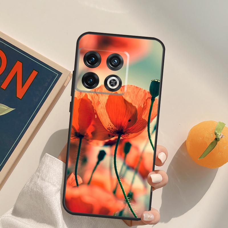Red Corn Poppy Flower Case For OnePlus 15 13 12 11 13R 12R 10T 8T 13T OnePlus Nord 5 CE 3 2 4 Lite N20 N30 Cover