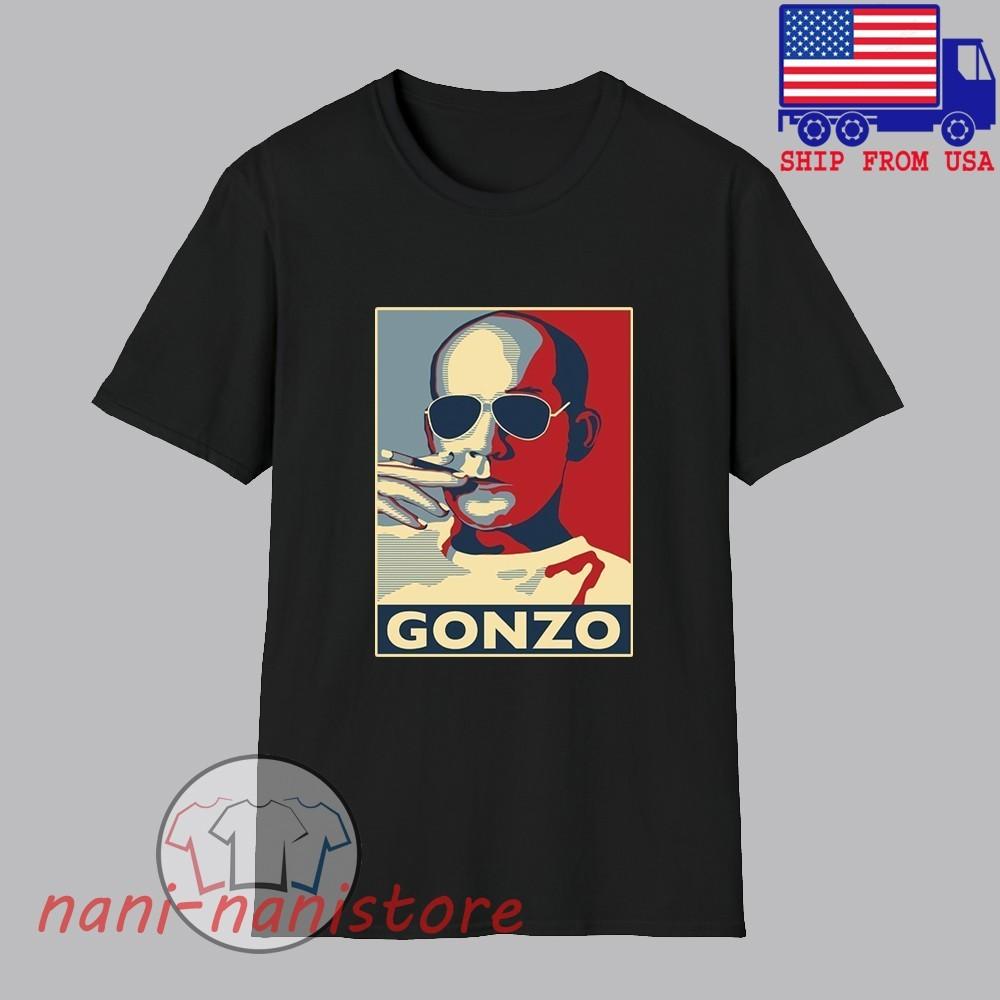 Hunter S Thompson GONZO Men#039;s Black Size S5XL Unisex T-Shirt